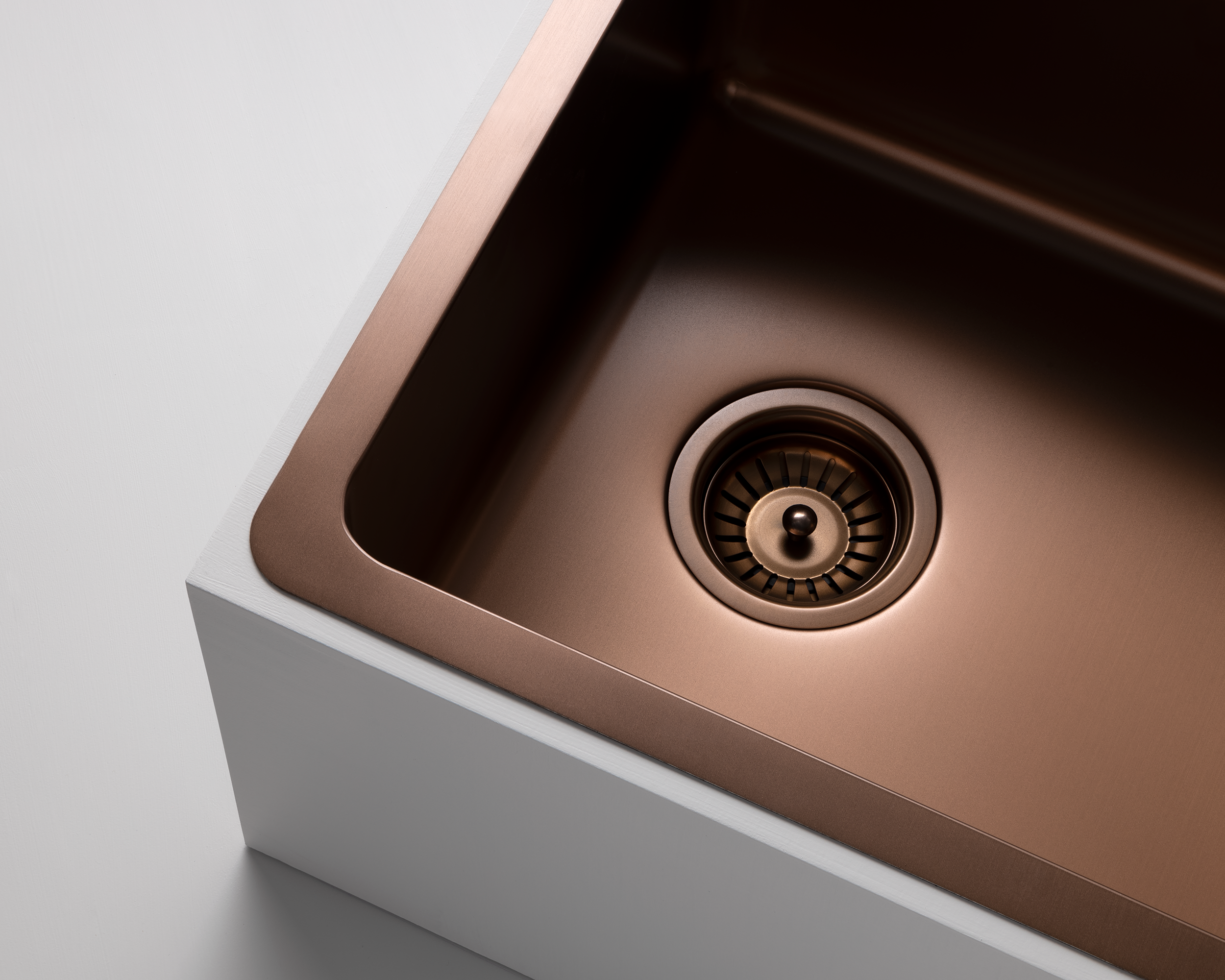 Large & Small Double Bowl Kitchen Sink - Rose Gold