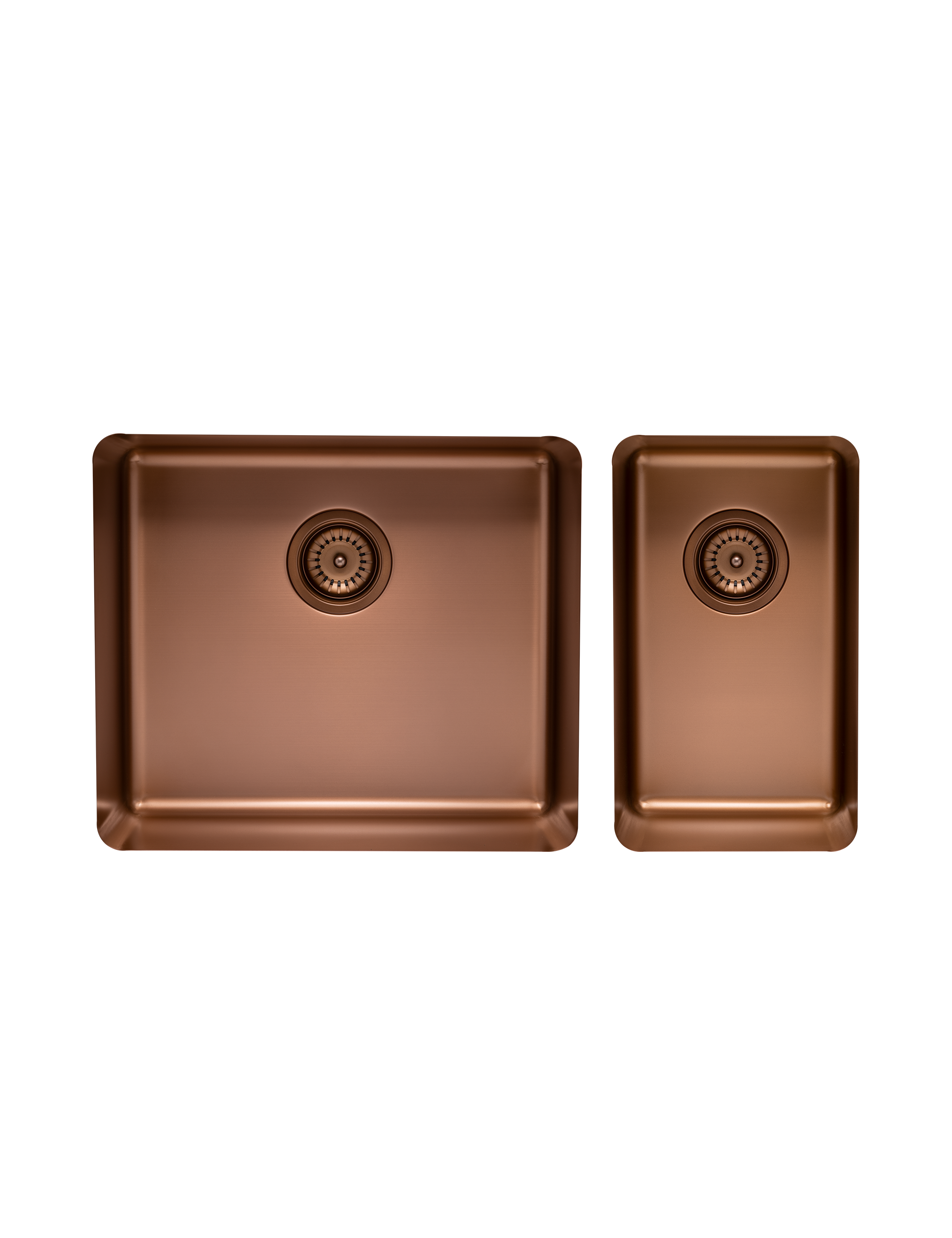 Large & Small Double Bowl Kitchen Sink - Rose Gold