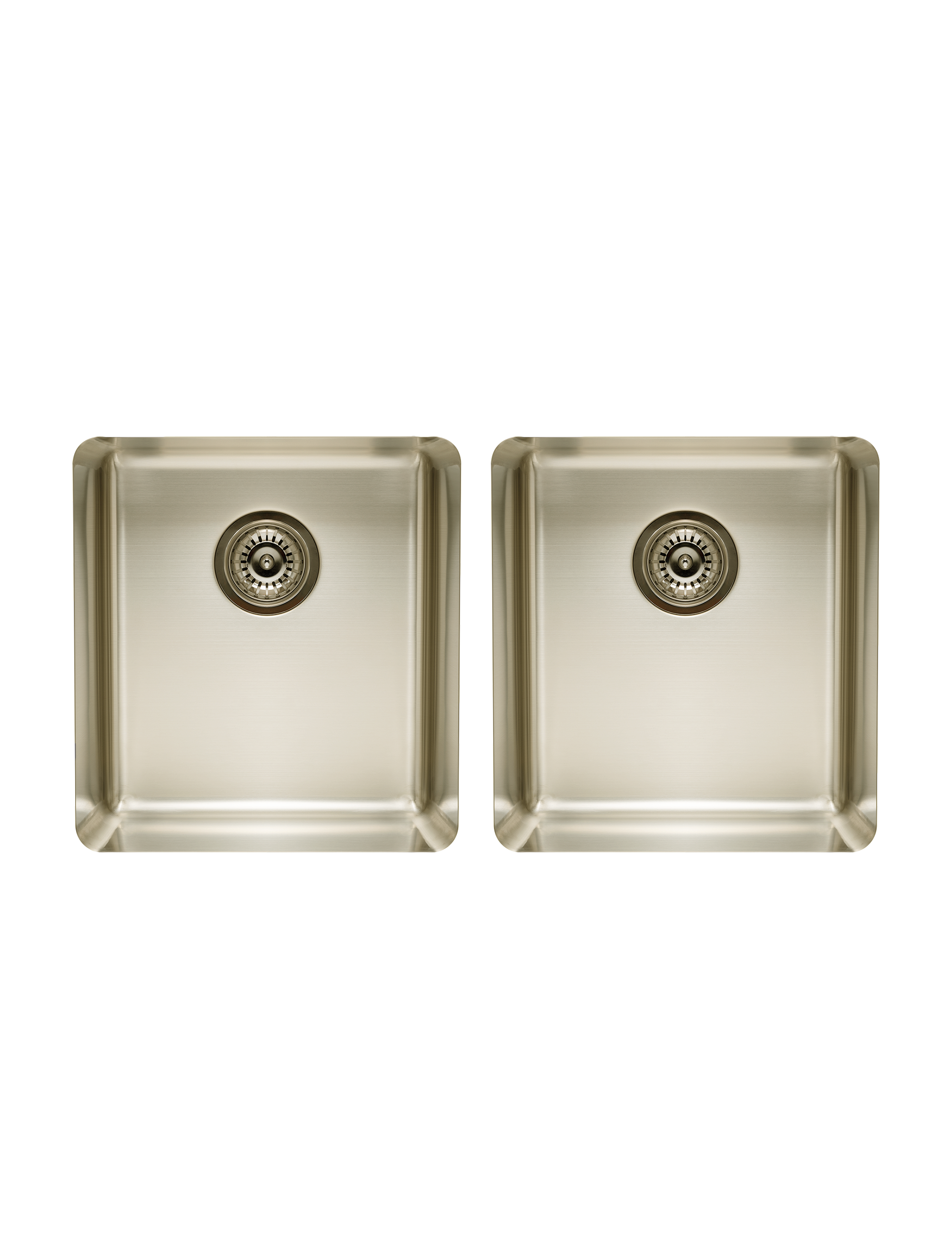 Medium and Medium Double Bowl Kitchen Sink in Pearl Gold