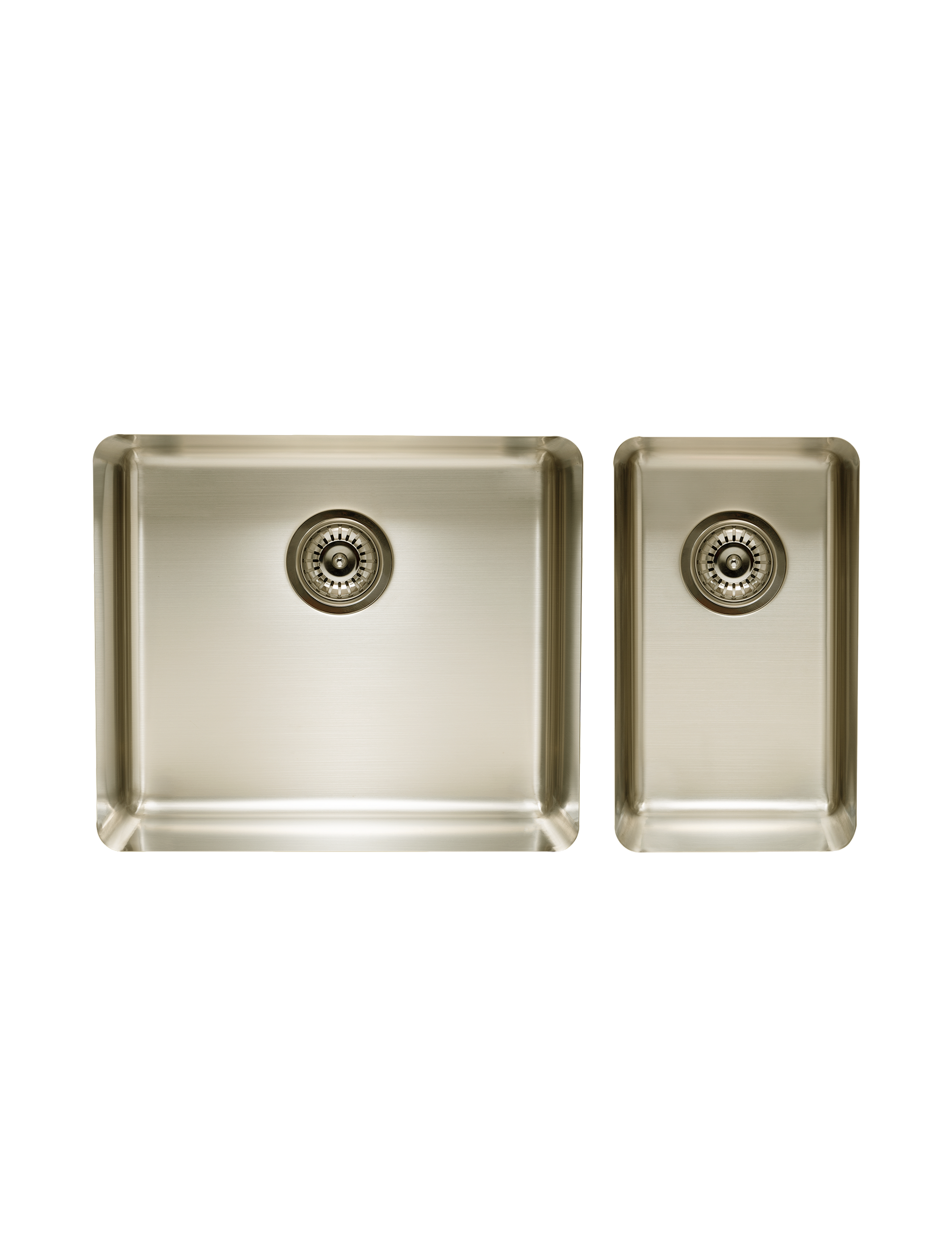 Large and Small Double Bowl Kitchen Sink in Pearl Gold