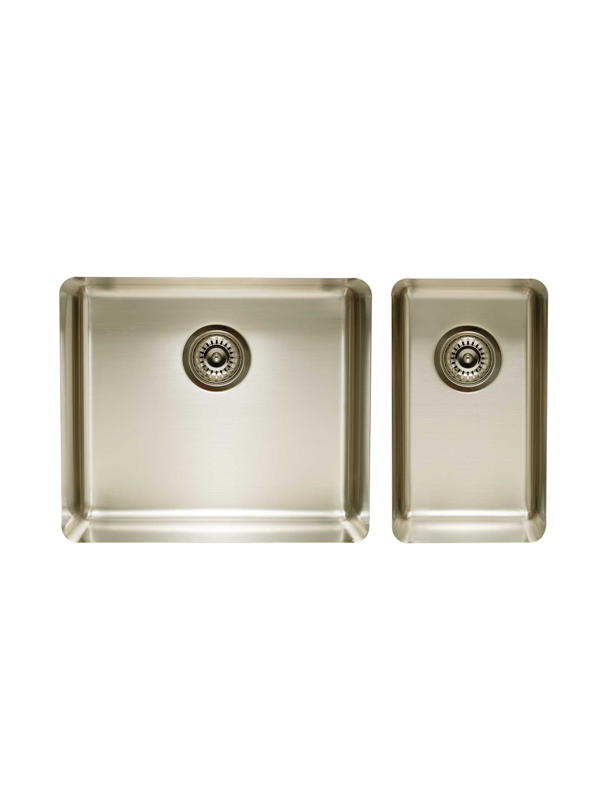 Large and Small Double Bowl Kitchen Sink in Pearl Gold