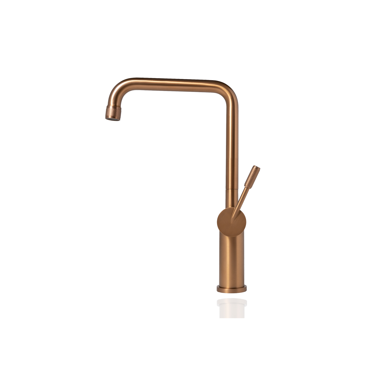 Square Kitchen Mixer Tap - Aged Brass