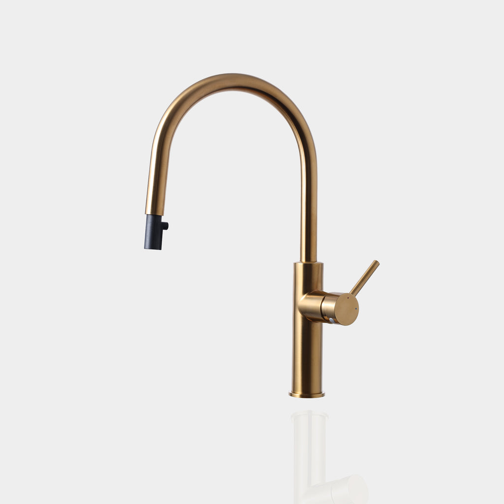 Essentials Lite Gooseneck Pull Out Kitchen Mixer Tap - TTBRXP