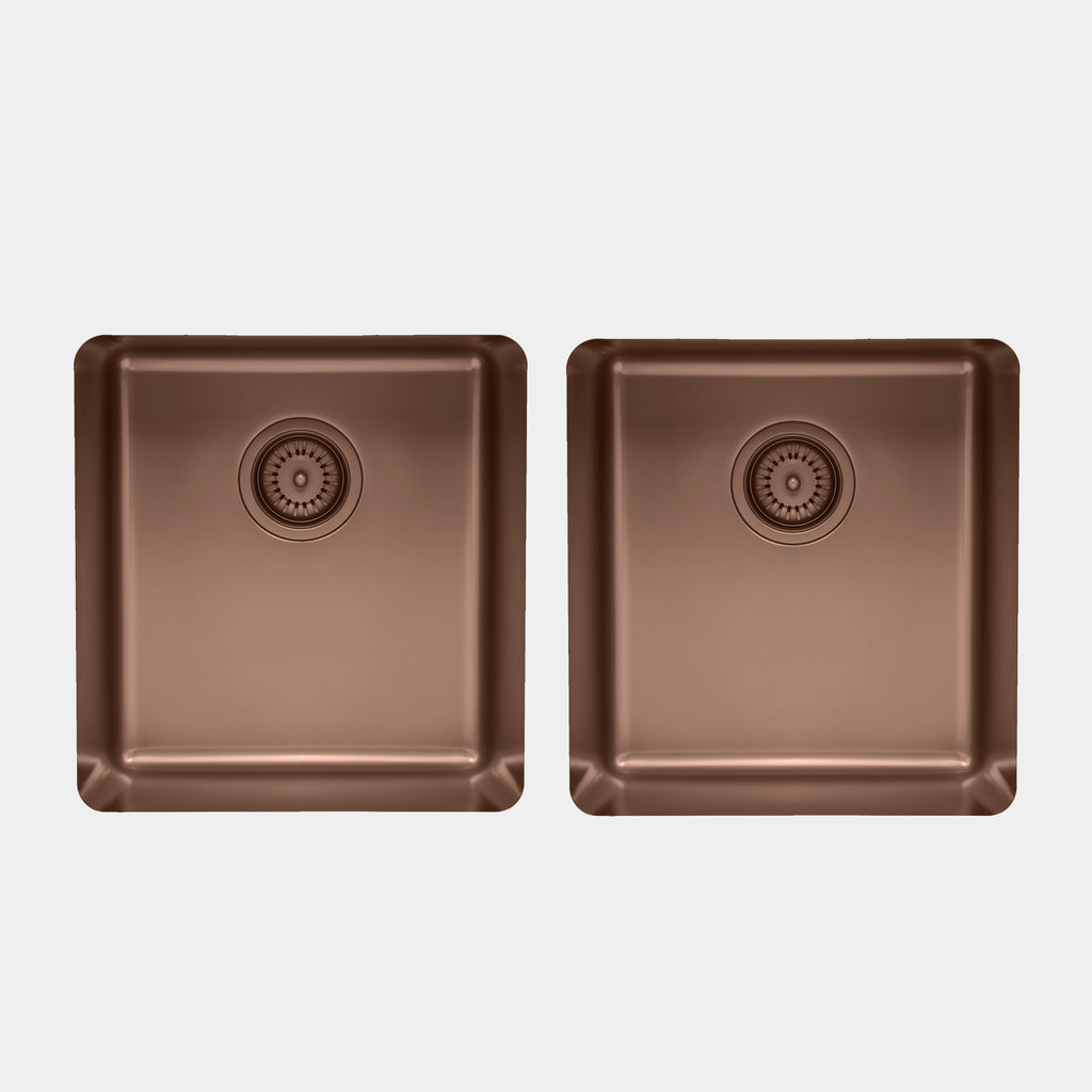 Essentials 350mm & 350mm Double Bowl Sink - TSAB4040